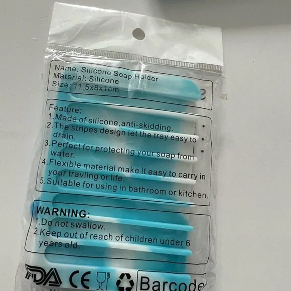 1 pc Silicone Soap Holder b'ue and white - Picture 5 of 5